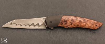    Couteau  " Racer " custom par Arnaud Dallier - Loupe d'orme stabilisée
