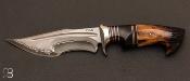 Couteau " Raptor " fixe custom de Claudio Sobral CAS Knives - Stag et San-Ma