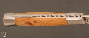  Couteau de poche Roquefort par la coutellerie TMC - Genévrier et lame en acier 12C27