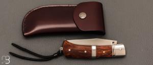   Couteau  " Rumilly " par Philippe Lemonnier - Loupe de bois de fer d'Arizona et lame en RWL34 