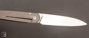   Couteau  "  Slim "  custom par Philippe Jourget - Titane et RWL34