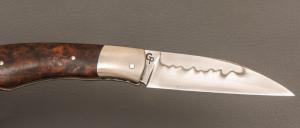  Couteau " Slipjoint " custom par Grégory Picard - Ronce de noyer et C105