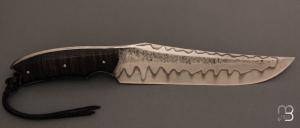 Couteau   "   Sparus  " fixe forgé par Guy Poggetti - Koa et C105