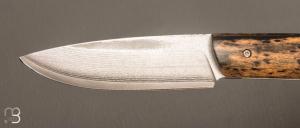   Couteau  " St Niz " piémontais de poche de Sylvain Petit - Les Couteaux du Mitou - Ebène royal