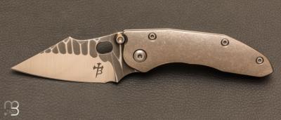   Couteau  "  Stitch  " pliant custom Titane par Borka Blades - Sebastijan Berenji