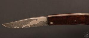   Couteau  "  Talar " custom par Anthony Brochier - Ironwood et lame damas
