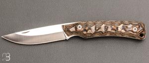  Couteau " Troll Toxifié " pliant par Wildsteer - Pakkawood marron et lame en 14c28