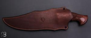     Couteau "Tsavo Sub-Hilt" custom fixe de Samuel Lurquin - Ironwood et damas