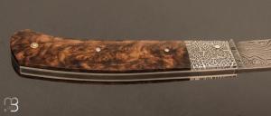   Couteau  "  Vanoise " custom de Jérôme Bellon - Noyer et damas