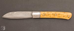 Couteau "  Véore " buis et VG10 damas Suminigashi par Thomas Chovin