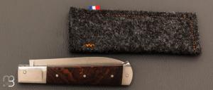 Couteau  "  custom " par Vincent Lafaye - Bois de fer d'Arizona et lame en 14C28N