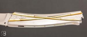    Couteau " Voyager " custom par Koji Hara - Nacre et Cowry Y