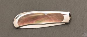   Couteau de collection " Wharncliffe 09 " nacre noire par Steve Hoel