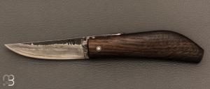   Couteau " XIII " par Martin CLAUDEL - Chêne et sandwich acier ancien et vieux fer feuilleté