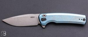 Couteau  " ZT0044BLU Factory Special Series Button lock " par ZERO TOLERANCE - CPM S90V et titane