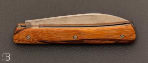  Couteau de poche modèle "Zen" par Berthier - Bois de serpent et lame inoxydable