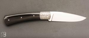    Couteau " Zeul " custom  par Mathieu Gerster - Buffle / damas et RWL34