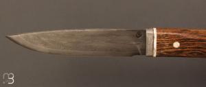   Couteau fixe manche bocotte et lamas damas multi barreaux par Jean Paul Sire