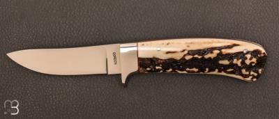   Couteau " Semi-Skinner " de chasse bois de cerf par William Gordon Defreest