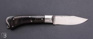    Couteau de poche à cran carré Pierre Henri Monnet - Corne de buffle et 90McV8