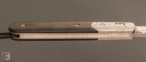  Couteau de collection artisanal à cran forcé de Stéphane Auberthié - FatCarbon et Damasteel