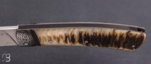   Couteau " custom " pliant par Mickaël Moing - Corne de bélier