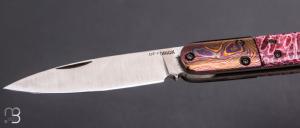    Couteau " custom " pliant de poche par Gary Headrick - Corail et Timascus