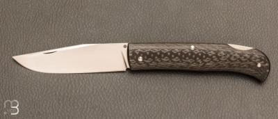 Couteau " Yag " custom lock-back fibre de carbone et RWL-34 par Raphaël Durand