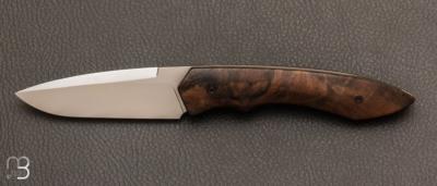 Couteau de poche "Petit Duc" Noyer du caucase et RWL34 par Nicolas Kowal