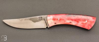    Couteau droit par Nicolas Mestrallet - Atelier du couteau de Vaunaveys - Acier C130 et os