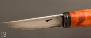    Couteau droit par Eric Plazen - Acier vieux fer C130 - Neprun