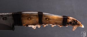  Couteau droit forgé par Pierre Henri Monnet - Mâchoire de coyote et 90McV8