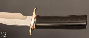  Couteau  droit Randall N°12 - 6" "Little Bear Bowie" - Micarta noir