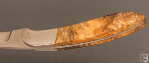   Couteau droit custom de Sam Cox - ATS34 et Loupe d'érable négundo