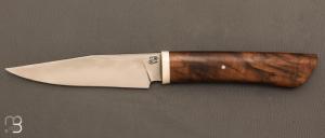  Couteau droit par Nicolas Mestrallet - Atelier du couteau de Vaunaveys - Lame forgée acier C130 et noyer
