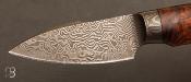Couteau fixe semi intégral bois de fer et damas par David Lespect