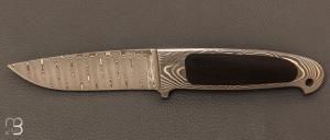 Couteau " intégral damas " ébène par Friedrich SCHNEIDER 