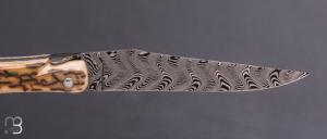    Couteau Laguiole en Aubrac 12 cm manche en ivoire de mammouth et damas de Markus Balbach