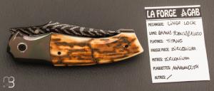 Couteau custom mammouth / zirconium et damas de Berthelemy Gabriel - La Forge Agab