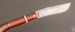 Couteau  "  Pièce unique  " par Maxime Surjous  - Damas et bois de fer