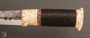   Couteau " puukko " custom Nordique  de Laurent Juhel - Boeuf musqué et chêne néolithique