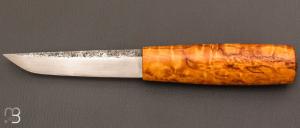 Couteau  "  puukko " custom Nordique de Laurent Juhel - Loupe de bouleau