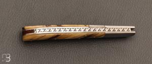    Couteau " side-lock  " custom par W.D. Pease - Corne de bélier