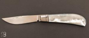 Couteau " slipjoint  " Nacre blanche et RWL34 par Honor Vilain