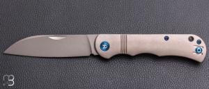   Couteau "slipjoint sheepfoot" par Dreamtech - Titane et lame en VG10 - D4453TG