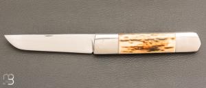    Couteau " Tanto intégrale " custom par Karim Valentin - Les couteaux D'Hure - Ivoire de mammouth