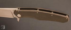 Couteau  "  Flipper custom " pliant par David Lespect - Titane et lame RWL-34