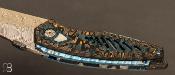 Couteau " Hybris " Camo carbon et damas par Messori Knives