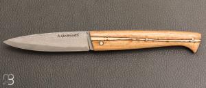   Couteau " Le Lombard " par Adrien Giovaninetti Hêtre échauffé stabilisé et VG10 damas