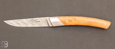   Couteau " Le Thiers Compagnon " buis et lame damas par Chambriard